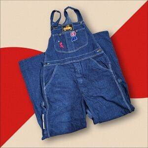 Vintage Denim Overalls with Embroidered Details